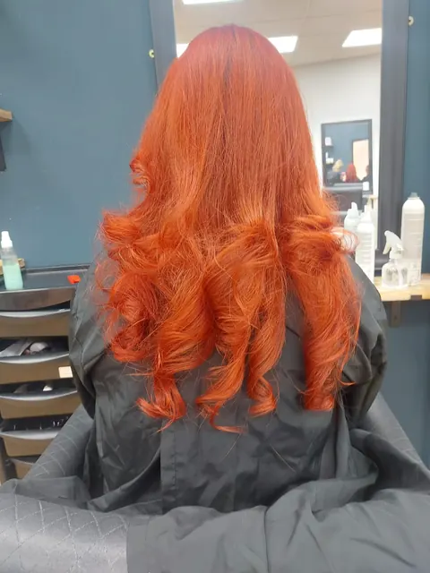 Rich copper curls — full head colour and styling